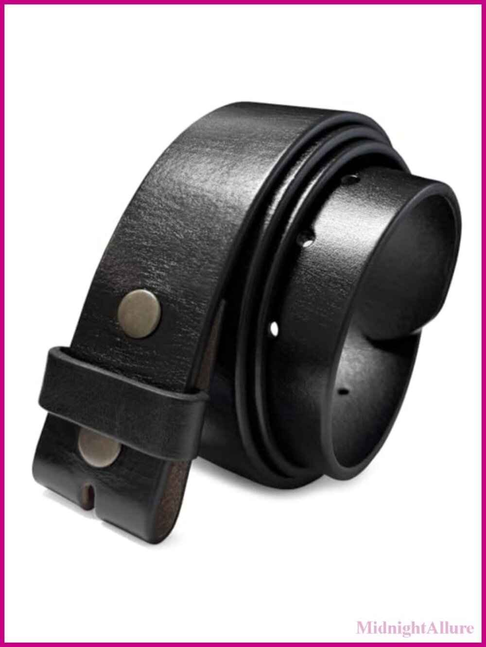 Full Grain Leather Replacement Belt Strap with Snaps for Women 1.5" Wide